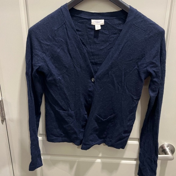 Lands End Navy Blue Cardigan - Picture 1 of 5